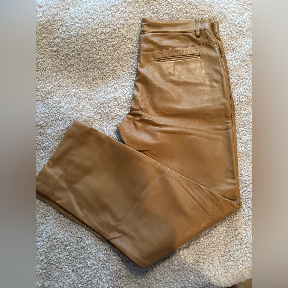 Dolce & Gabbana Camel Leather Pants